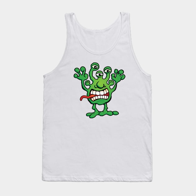 Cartoon Monster Alien Tank Top by hobrath